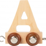 Vagon din lemn cu litera A pentru căi ferate de jucărie SMALL FOOT