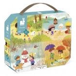 JANOD Puzzle în geantă Cele patru anotimpuri 36 piese
