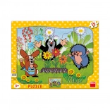 Dino puzzle de hârtie Krteček grădinar 12 piese