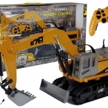 Excavator pe șenile RC cu telecomandă 2.4G, galben