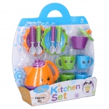 Set colorat de veselă pentru ceai cu fețișoare, pentru copii