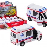 jucărie ambulanță cu uși care se deschid, lumini și sunete 1:32 albă