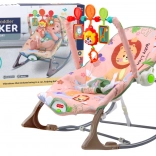 Leagăn pentru bebeluși Leul Roz cu vibrații și sunet