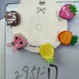 Agrafe de păr cu motive fructate, set de 5 buc