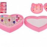 Inele ajustabile pentru copii cu perlă 12 buc în cutie