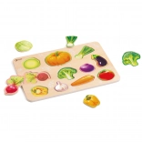 Puzzle montessori din lemn cu legume CLASSIC WORLD