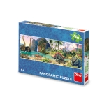 Puzzle panoramic Dino Dinozauri lângă lac 150 piese