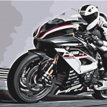 Pictură cu diamante NORIMPEX – motocicletă de șosea 30 × 40 cm