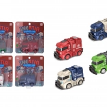 Mașinuță cu mecanism inerțial 8,5 cm – ambulanță, poliție, pompieri sau gunoi