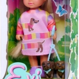 Păpușa Evi Love la plimbare cu cățeii