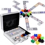 Set de jocuri Domino și Mexican Train cu servietă metalică