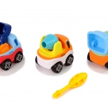 Set de construcție cu 3 mașinuțe şi șurubelniță