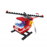 Set de construcție compatibil BLOXO Pompieri – elicopter, 84 piese
