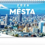 Calendar de birou Orașe 2026, la 14 zile