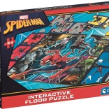 puzzle de podea cu stilou interactiv spiderman 24 piese