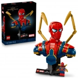 lego marvel bustul lui iron spider-man – model de colecție pentru expunere