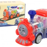 Locomotiva Veselă pentru Copii LED Lumini Antrenare Prin Frecare
