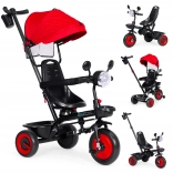 Trotinetă trike 3‑în‑1 pentru copii cu scaun rotativ și copertină, roșie, ECOTOYS