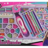 studio de coafură pentru copii cu împletitor electric și mărgele