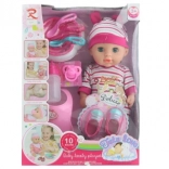 Bebeluș 30 cm cu sunete și funcție de urinare, cu accesorii