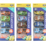 set de mașini metalice cu jaloane, 4 buc.