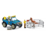 schleich dinosaurs vehicul off-road cu țarc pentru dinozaur