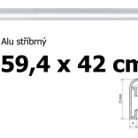 Ramă din aluminiu pentru puzzle-uri și postere A2 59,4 × 42 cm – argintie