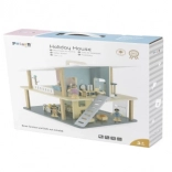 Căsuță de vacanță din lemn pentru păpuși cu terasă