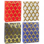 Pungă cadou cu motive aurii ornate 32 × 26 × 12 cm