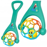 Jucărie de împins cu minge elastică și bilă zornăitoare