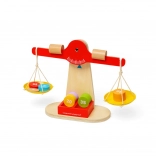 Balanță din lemn cu greutăți de echilibrare