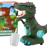 Dinozaur verde dansator cu senzor de obstacole și efecte de lumină