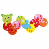 Puzzle din lemn cu numere Râmă