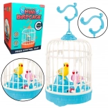 Colivie electronică pentru păsărele cântătoare, lumini și sunete – albastră