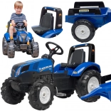 Tractor cu pedale NEW HOLLAND cu remorcă pentru copii de la 3 ani