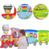 Panou de activități de perete din lemn în formă de tren VIGA