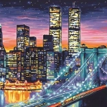 Pictură cu diamante New York nocturn 30 × 40 cm