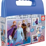 Educa puzzle în valiză Frozen 2, 4 în 1 (12, 16, 20, 25 piese)