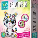 Set creativ pentru cusut și colorat panteră