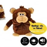 Micuța maimuțică de pluș Tonițka care repetă propoziții, 18 cm, cu sunet