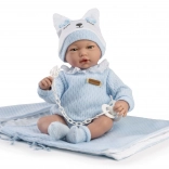 Guca păpușă realistă bebeluș cu sunete 38 cm