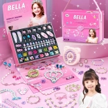 set creativ pentru realizarea bijuteriilor pentru copii cu accesorii în poșetă