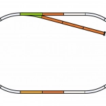 Set de șine Piko B cu linie moartă și terasament H0