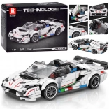 Set de construcție tehnic – cabrio super-sport alb cu eleron, 348 piese