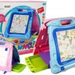 Tablă de desen dublă pentru copii, cu magnet și markere