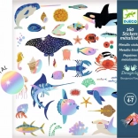Djeco autocolante metalice – ocean, 160 bucăți