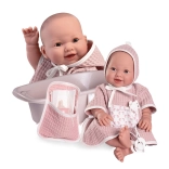 Păpușă bebeluș realistă care clipește și face pipi cu corp din vinil complet