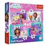 Puzzle 4în1 Gabby’s Dollhouse – aventuri