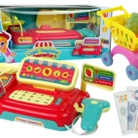 Casă de marcat pentru copii cu coș de cumpărături și scanner