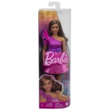 barbie fashionistas – păpușă la modă în rochie roz cu volan